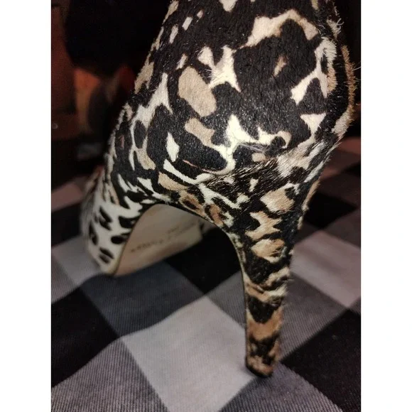 White House Black Market Animal Print‎ Calf Hair Fur Heels Pumps Shoes 7M - Picture 7 of 9